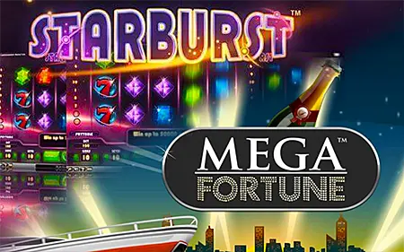 слоти starbust та Mega Fortune